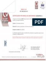 Certificado de Conformidad Trasnformadores de Corriente TC's - MAVILL