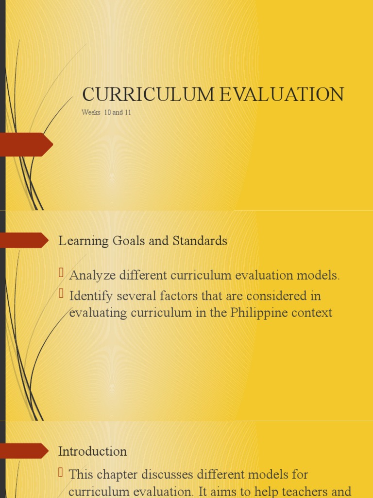 Curriculum Evaluation Models Overview | PDF | Curriculum | Evaluation