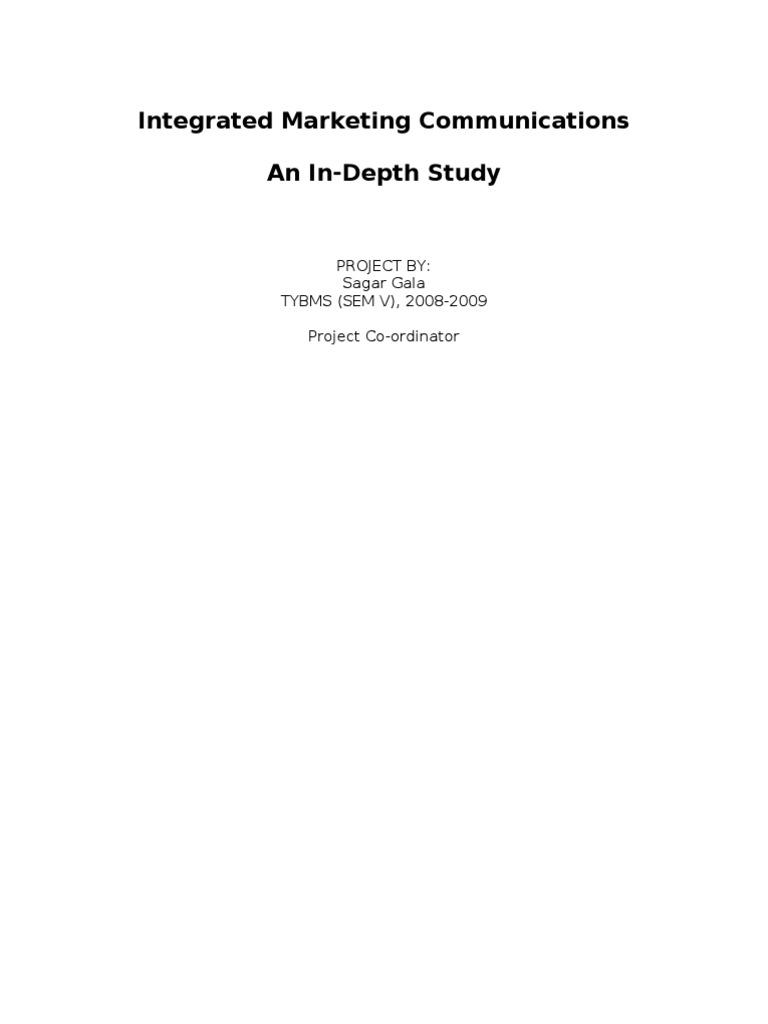 Integrated Marketing Communications | PDF | Marketing Communications ...