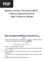 Bipolar Junction Transistors (BJTS) Internal Capacitances and High Frequency Model