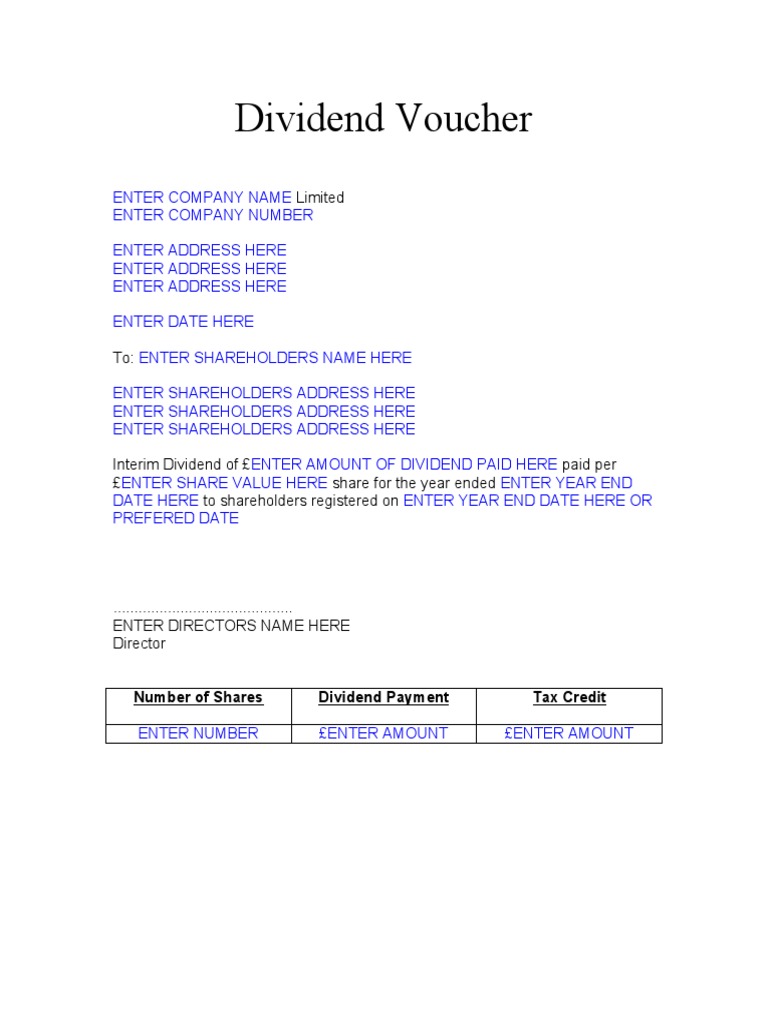 Dividend Voucher PDF
