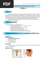 The Physical and Sexual Self: Learning Experiences & Self-Assessment Activities (Saa)