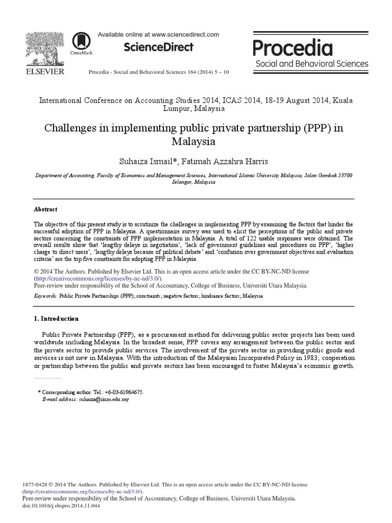 Challenges in Implementing Public Private Partnership (PPP) | PDF ...