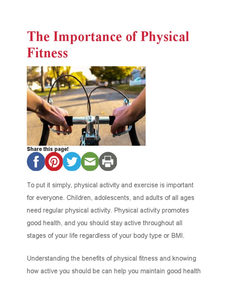 The Importance of Physical Fitness | PDF | Physical Fitness ...