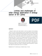 Opportunities and Challenges of Solar Energy Application in Energy Sector of Sri Lanka