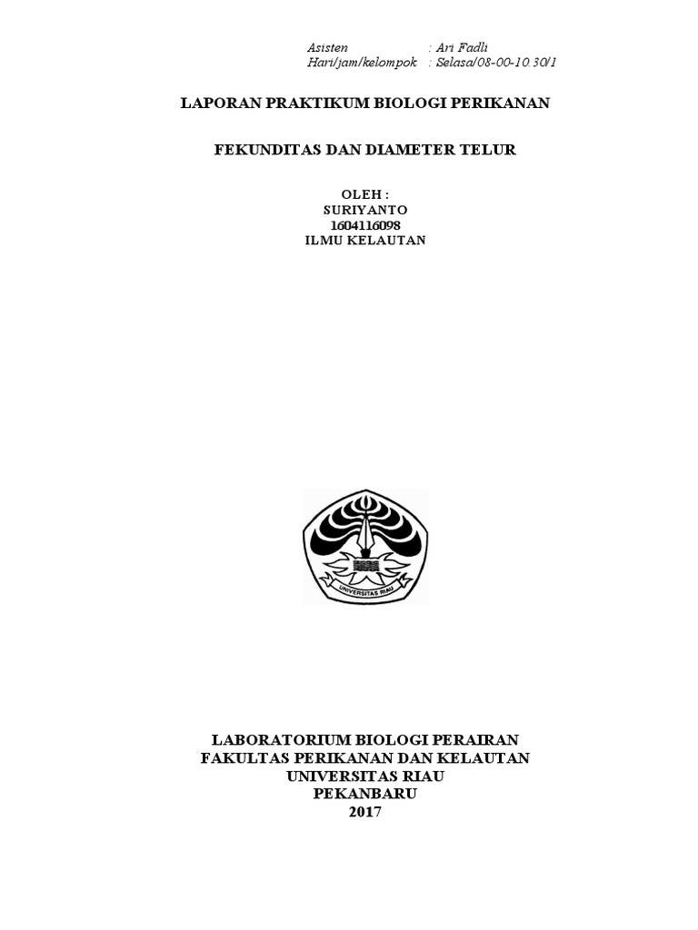 Laporan Praktikum Biologi Perikanan | PDF