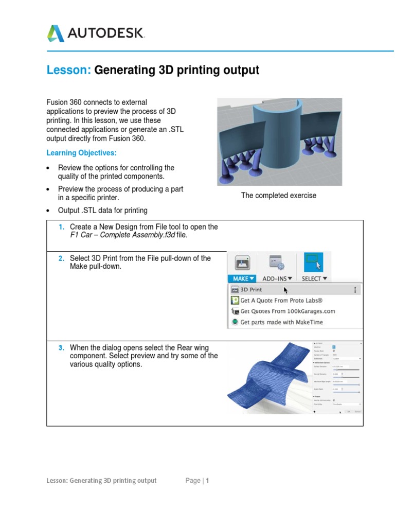 L3-01 Generating 3D Printing Output | PDF