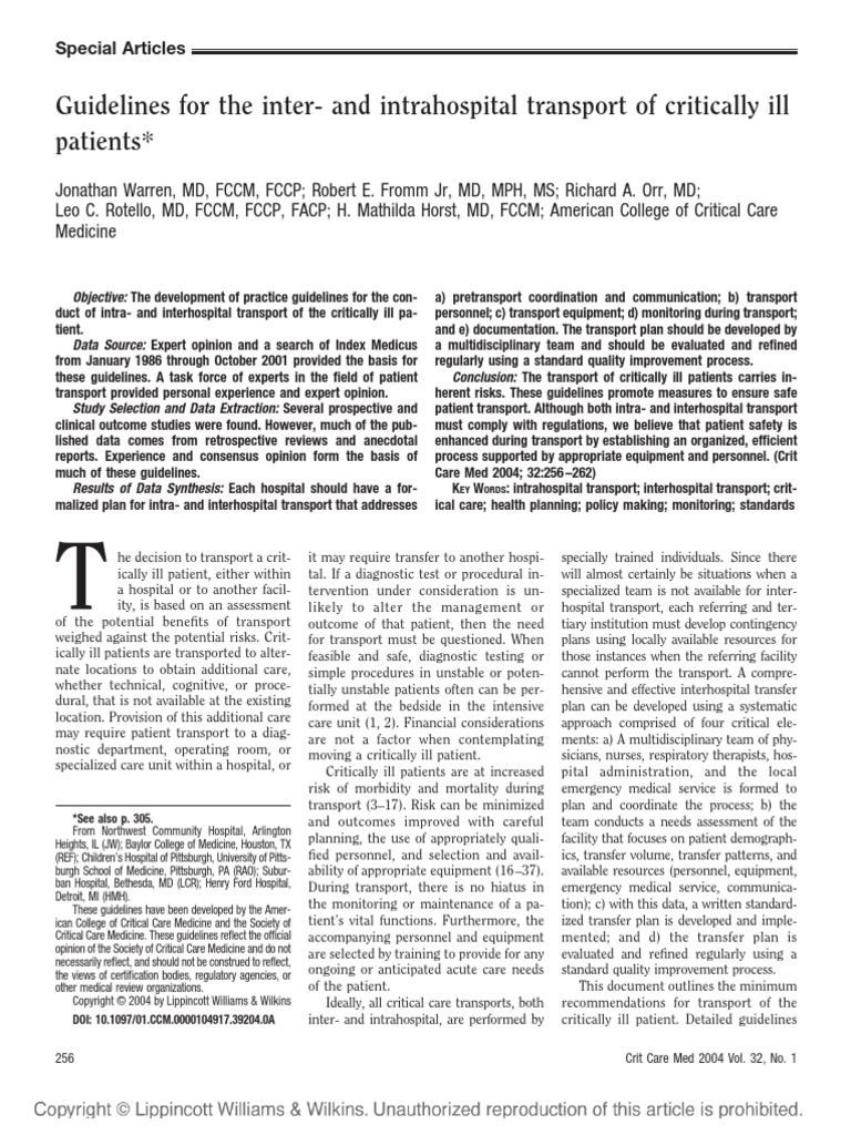 Critical Care Transport Mastering Safe Patient Movement - tcb7p6t