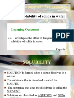 Mixtures and Their Separations: TOPIC: Solubility of Solids in Water