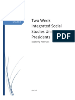 Two Week Integrated Social Studies Unit: Presidents: Kimberly Peterson
