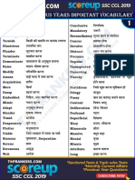 SSC CGL Previous Years Important Vocabulary