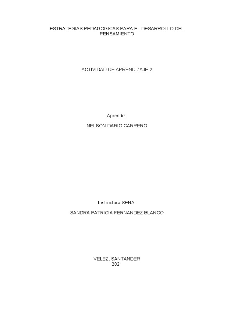 Actividad 2 | PDF | Aprendizaje | Educación de la primera infancia
