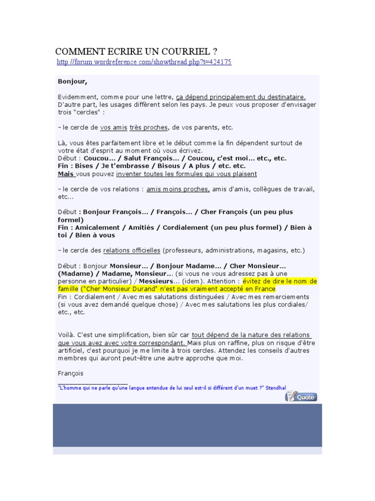 Les règles de rédaction d’un courriel: écrire un mail exemple – FIOGN