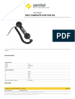 Handset Complete For Vsp-512: Specifications