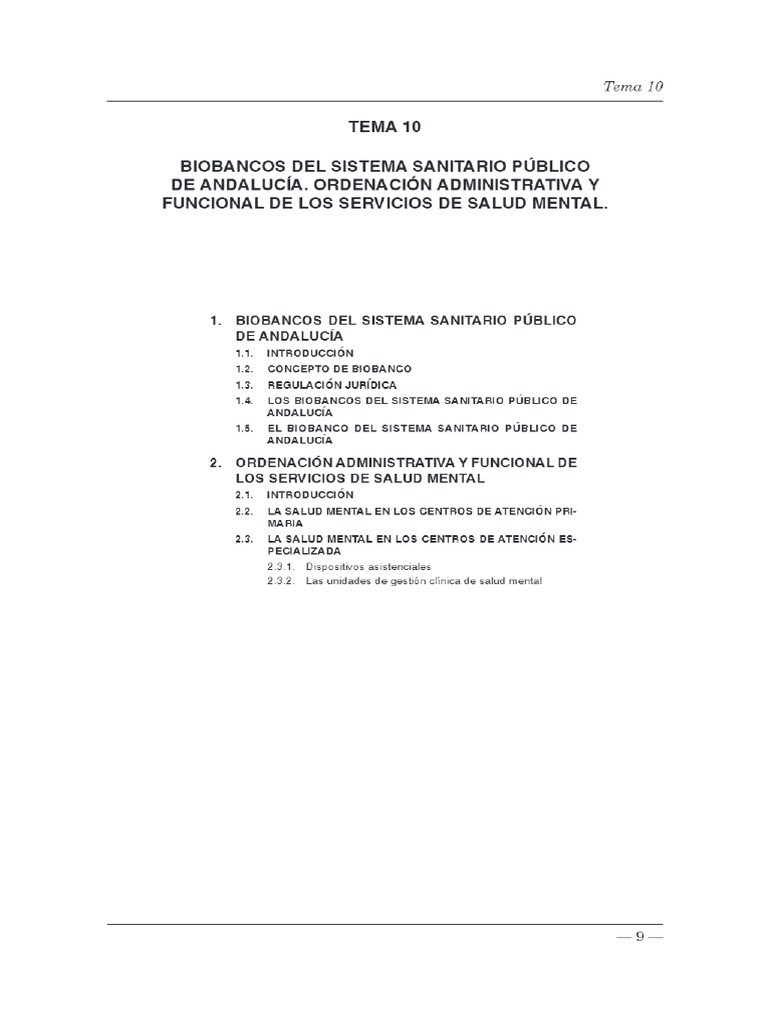TEMA 10 BIOBANCOS DEL SISTEMA SANITARIO PÚBLICO DE ANDALUCÍA ...