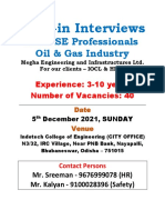 For HSE Professionals Oil & Gas Industry: Walk-In Interviews