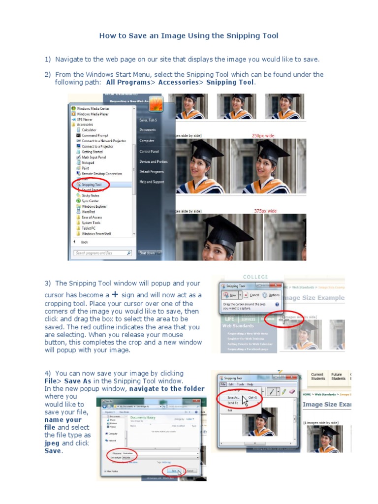 How To Save An Image Using The Snipping Tool PDF