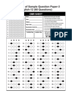 English OMR sheet sample questions solutions