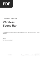 Wireless Sound Bar: Owner'S Manual