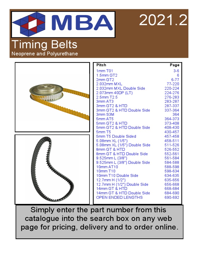 Timing Belts PDF Chemistry Building Materials