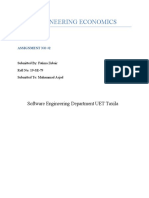 Engineering Economics: Software Engineering Department UET Taxila