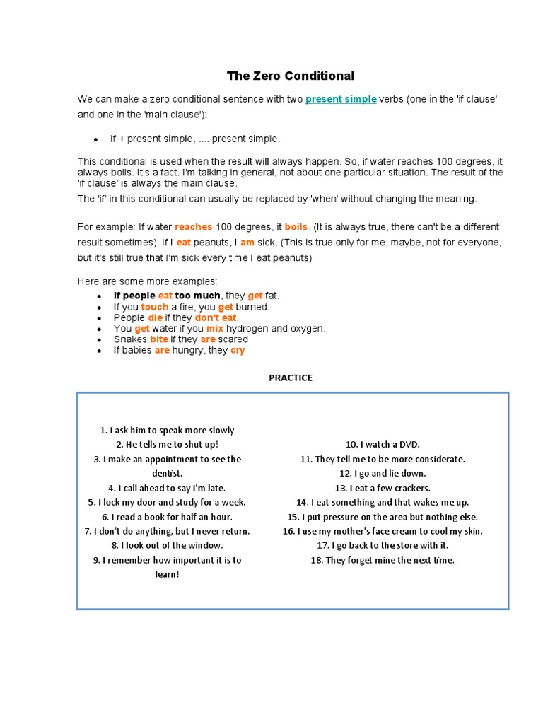Understanding the Zero Conditional | PDF | Language Arts & Discipline ...