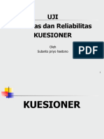 Basic Data Kuesioner Dan Uji Validitas Kuesioner