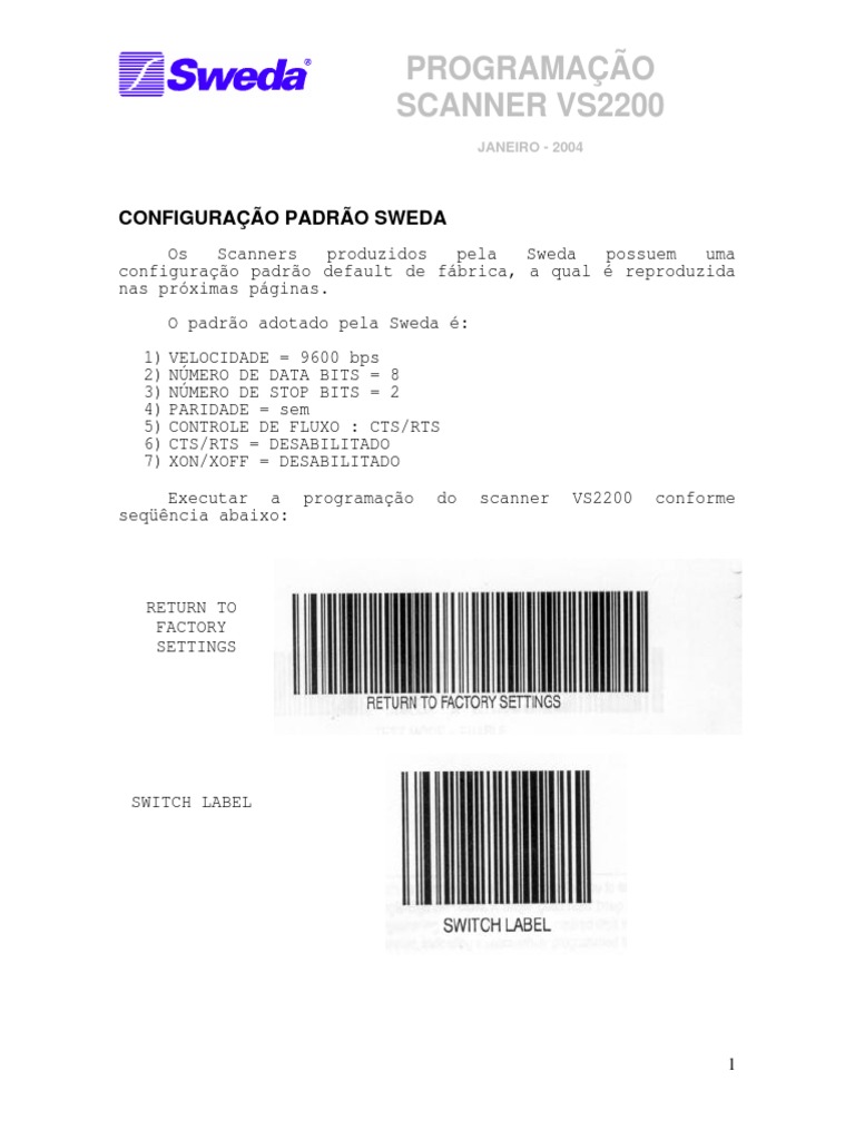 Programação do Scanner VS2200 | PDF | Computadores