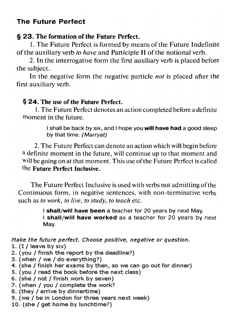 Future Perfect and Continuous Exercises | PDF