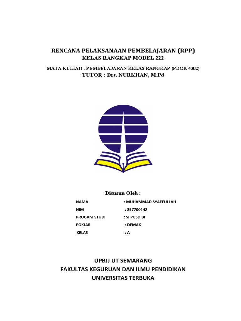 RPP Kelas Rangkap Model 222 K13 | PDF