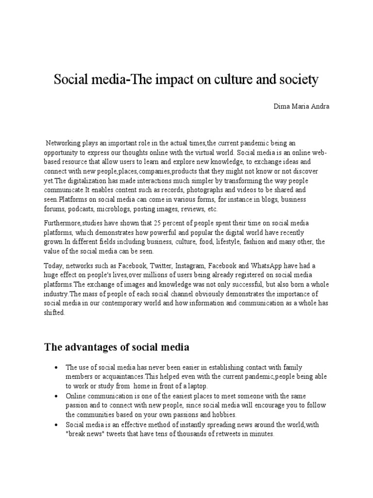 Social Media-Dima Maria Andra | PDF | Popular Culture & Media Studies ...