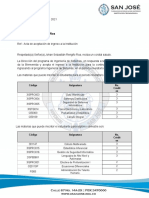 Carta Ingreso Yonathan Jonathan Augusto Silva González