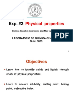 Physical Properties: Laboratorio de Química General 1 Quim 3003
