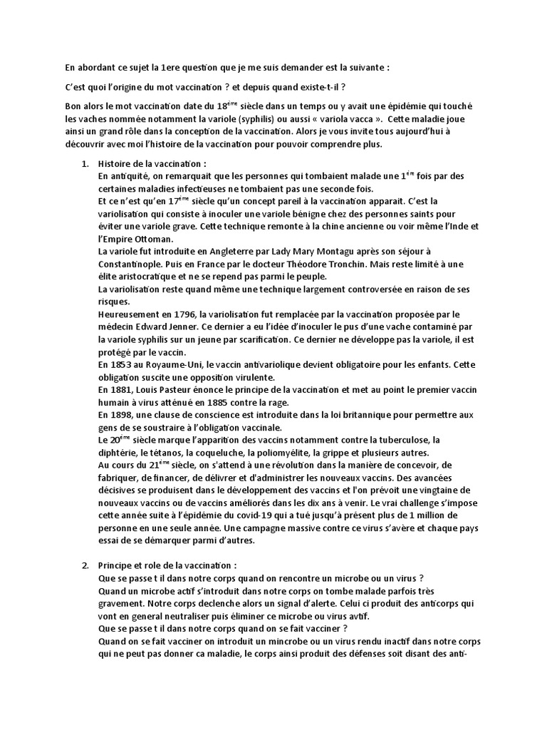 Vaccination | PDF | Variole | Vaccination