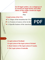 Topic. 6. The US Legal System, As A Subgroup of The Anglo-American Legal Family and Other Legal Systems of The Anglo-American Legal Family