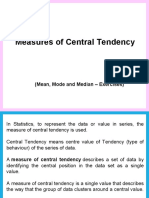 Measures of Central Tendency: (Mean, Mode and Median - Exercises)