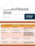 Elements of Research Design: BY Umer Junaid