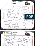 Colorear Por Números Sumas y Restas Parte2