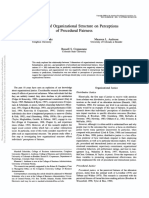 The Effect of Organizational Structure On Perceptions of Procedural Fairness