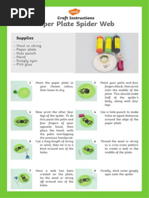 Paper Plate Spider Web With Handprint Spider Craft Instructions