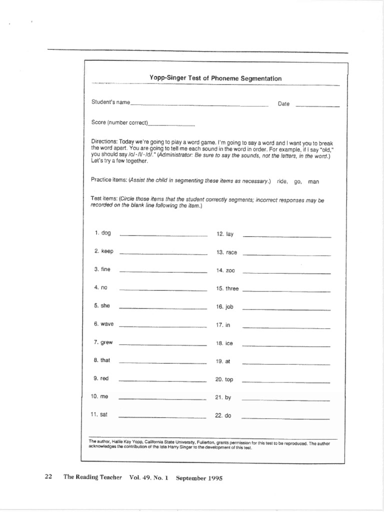 YoppSinger Test of Phoneme Segmentation Article PDF