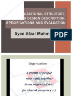 3-Organizational Structure, Job Design Description, Specifications