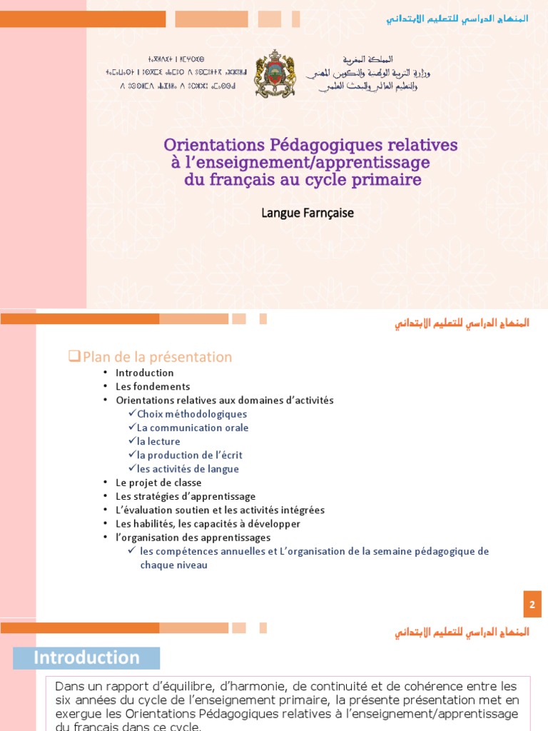 Orientations pour l'enseignement du français | PDF | Apprentissage | la ...