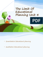 The Limit of Educational Planning Unit 4