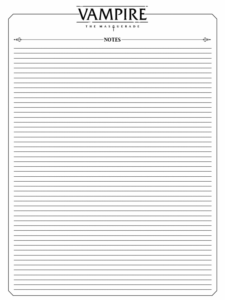 Vampire 5thedition Minimalist NotesSheet Interactive | PDF | Business