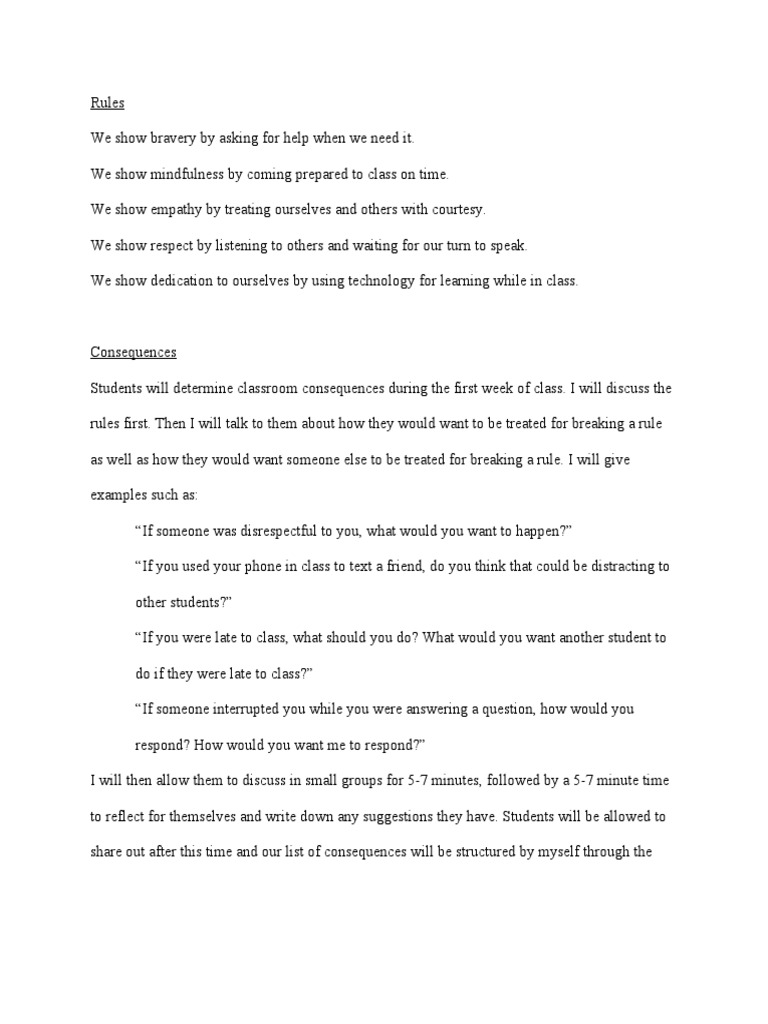 Sed 464 Rules and Consequences 1 | PDF | Cognition