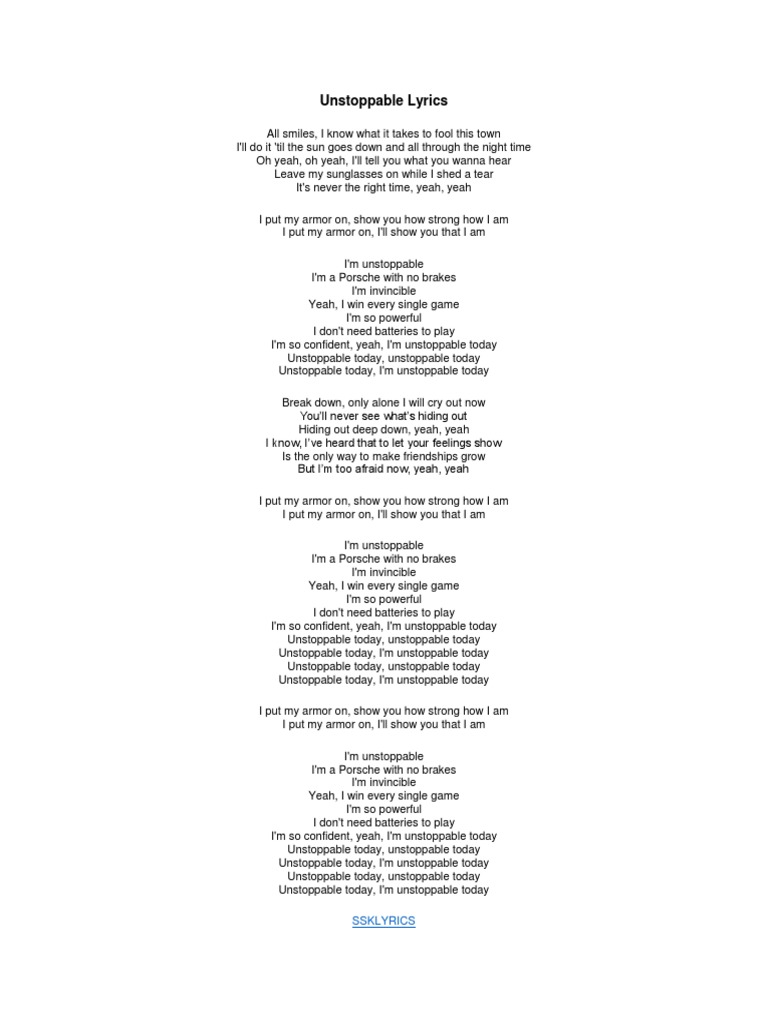 Unstoppable Lyrics | PDF