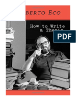 How To Write A Thesis (The MIT Press) - Umberto Eco