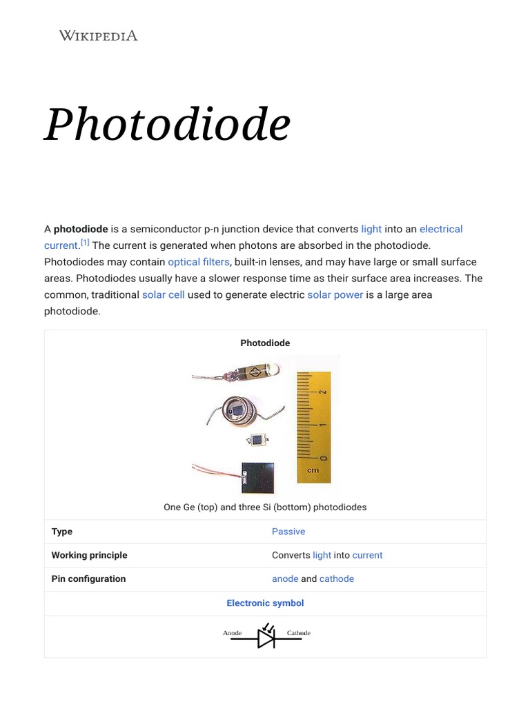 Photodiode Wikipedia PDF Charge Coupled Device Electricity