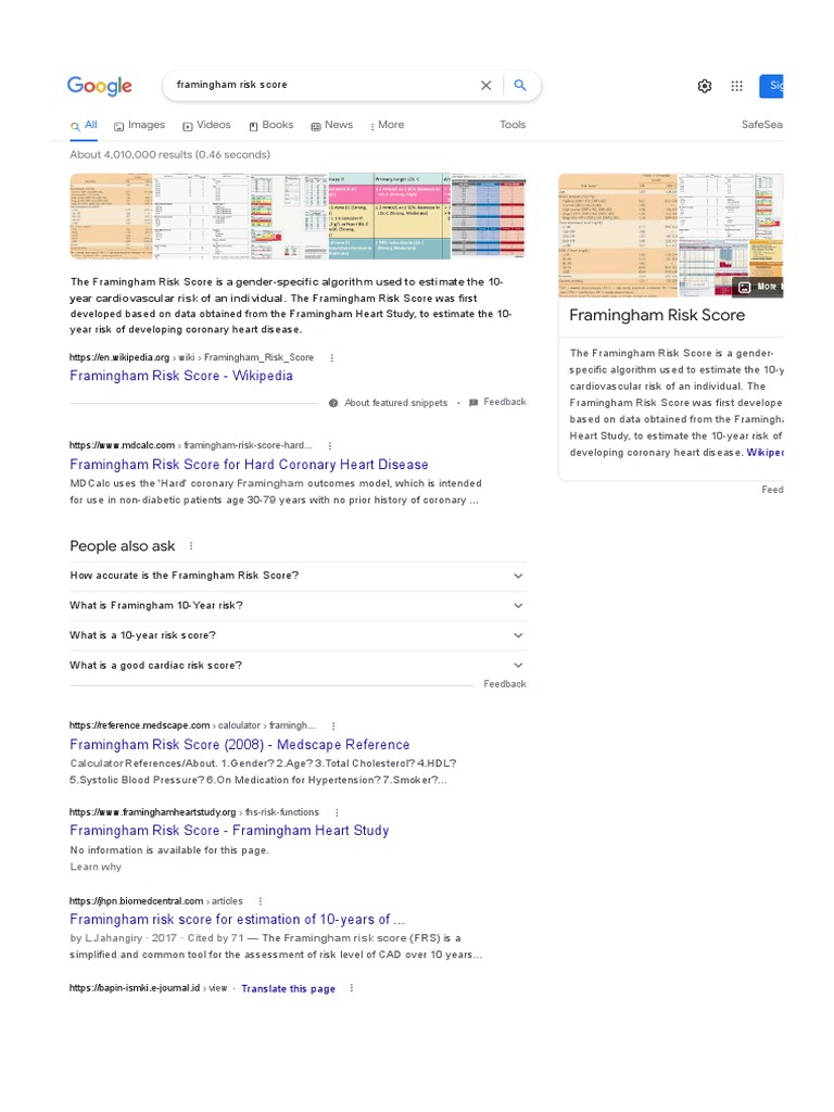 Framingham Risk Score Overview | PDF | Cardiovascular Diseases ...